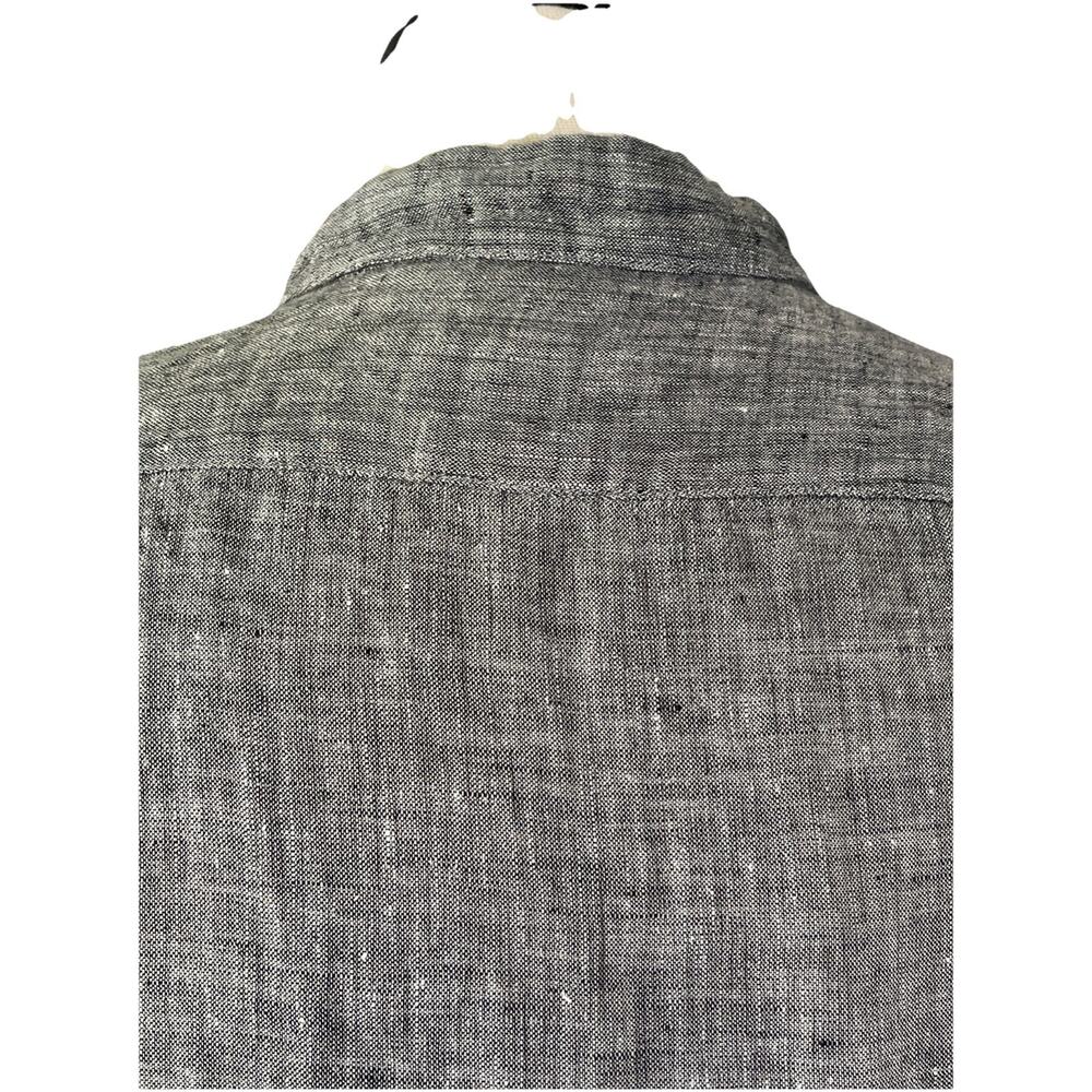 J Jill Love Linen Shirt Women Petite Medium Blue - Picture 5 of 5